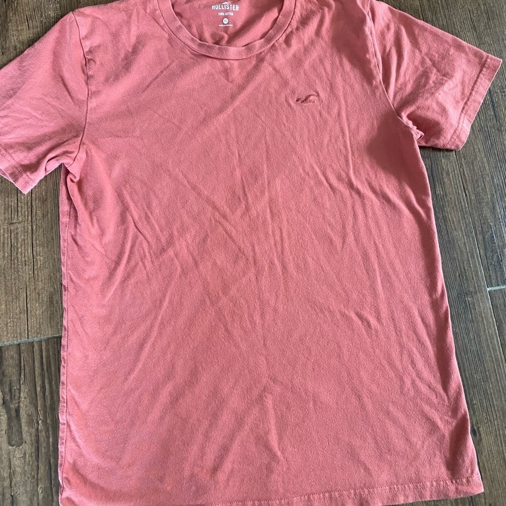 Hollister Men's Coral Short Sleeve Tee - Picture 1 of 3